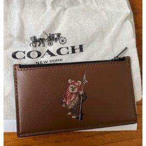 Star Wars X Coach Zip Card Case With Ewok